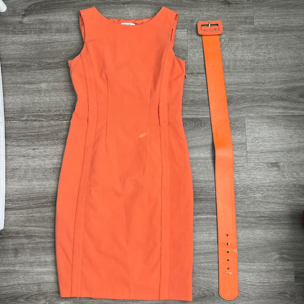 Calvin Klein Orange Dress with belt